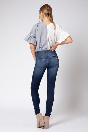 Kan Can Women's Mid Rise Super Skinny Jeans - Basic - KC7085-SaltTree
