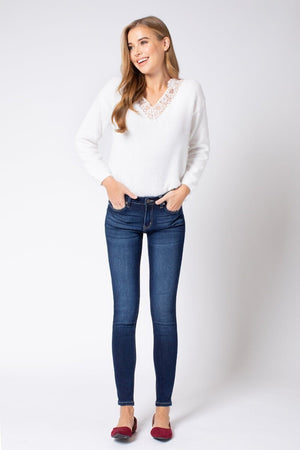 Kan Can Women's Mid Rise Super Skinny Jeans - Basic - KC7085-SaltTree