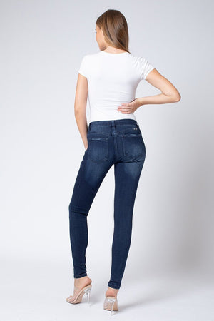 Kan Can Women's Mid Rise Super Skinny Jeans - Basic - KC7085-SaltTree