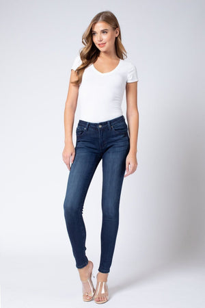 Kan Can Women's Mid Rise Super Skinny Jeans - Basic - KC7085-SaltTree