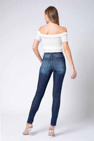 Kan Can Women's Mid Rise Super Skinny Jeans - Basic - KC7085-SaltTree