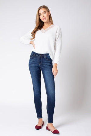 Kan Can Women's Mid Rise Super Skinny Jeans - Basic - KC7085-SaltTree