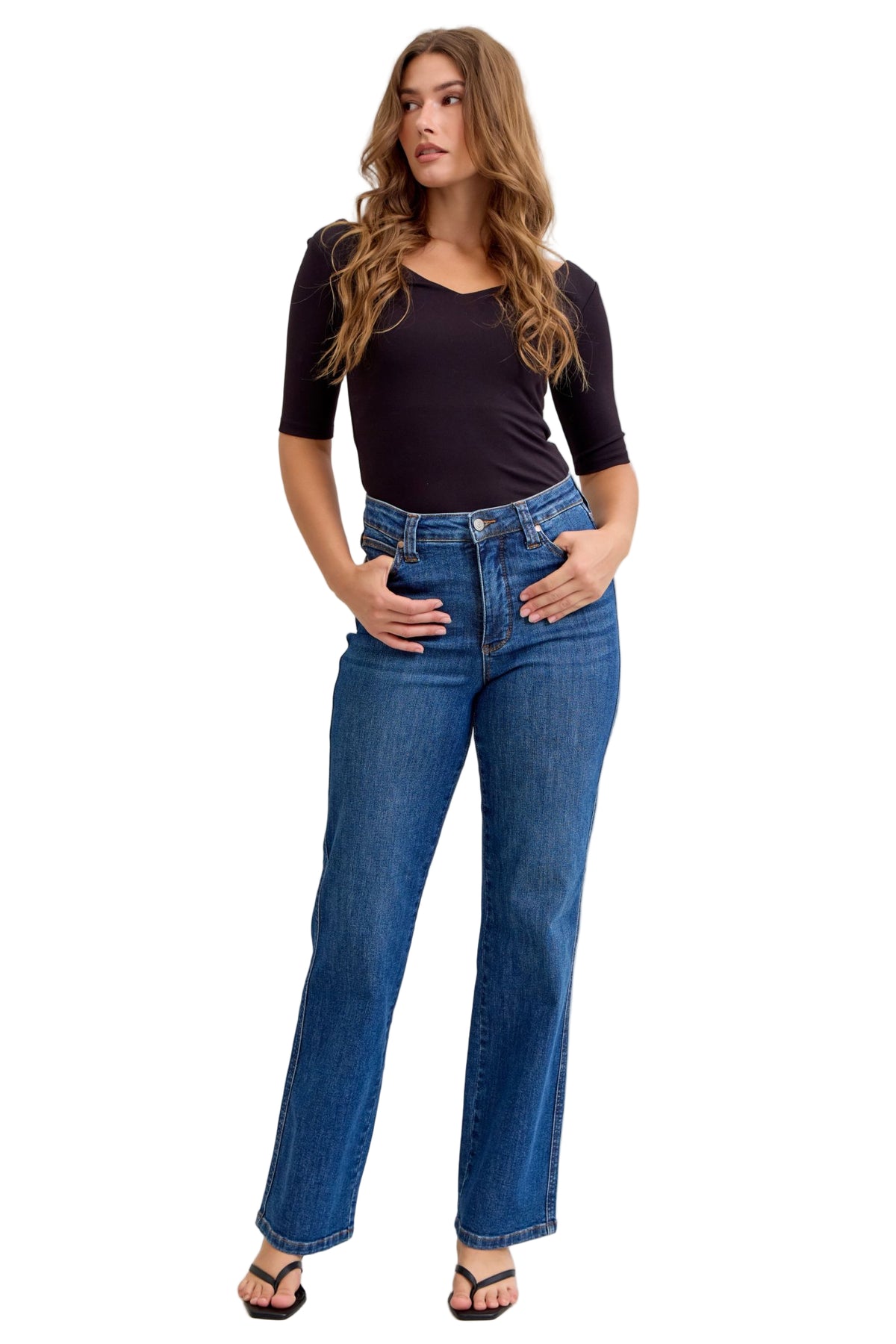 Judy Blue - High Rise Tummy Control Straight Jeans - 881000 - SaltTree