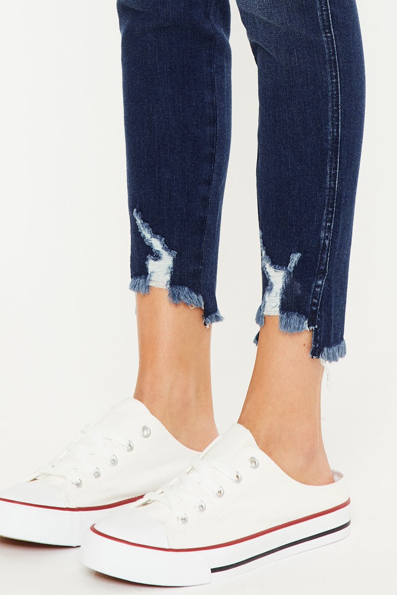 Kancan - Women's High Rise Ankle Skinny Jeans - kc8433 ST - SaltTree