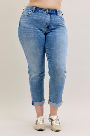 Judy Blue - Mid-Rise Boyfriend Jeans - 82703