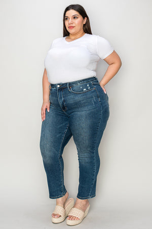 Judy Blue Full Size Tummy Control High Waist Slim Jeans - SaltTree