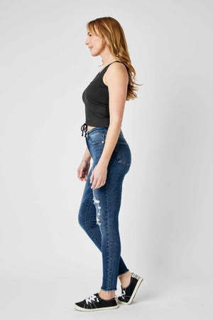 Judy Blue Full Size  High Waist Distressed Skinny Jeans - 82581TD