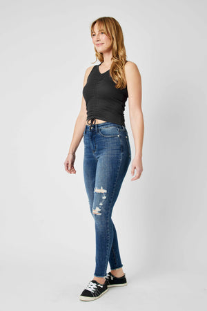 Judy Blue Full Size  High Waist Distressed Skinny Jeans - 82581TD