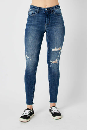 Judy Blue Full Size  High Waist Distressed Skinny Jeans - 82581TD