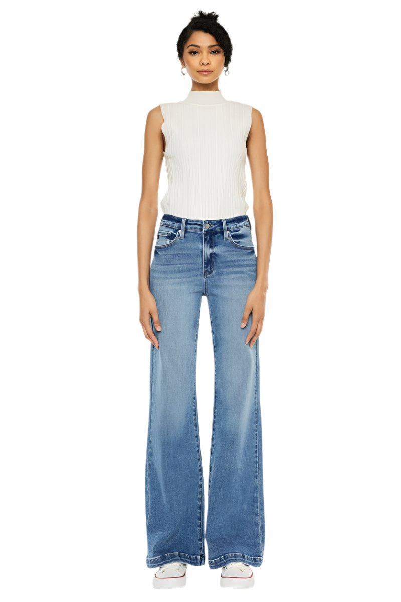 Kancan - Avonlea High Rise Wide Leg Flare Jeans - ESSENTIAL, KC20024 - SaltTree