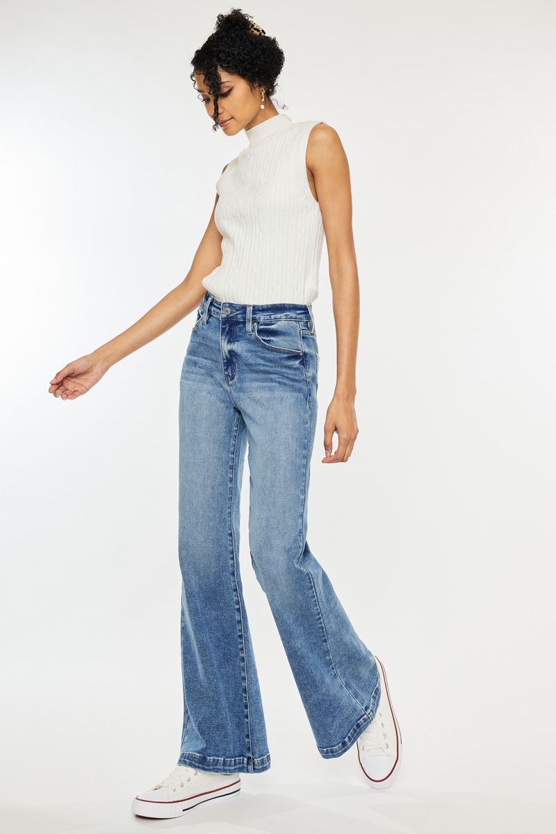Kancan - Avonlea High Rise Wide Leg Flare Jeans - ESSENTIAL, KC20024 - SaltTree