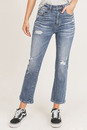 Risen Jeans - Vintage Washed Straight Leg Jeans- RDP1268
