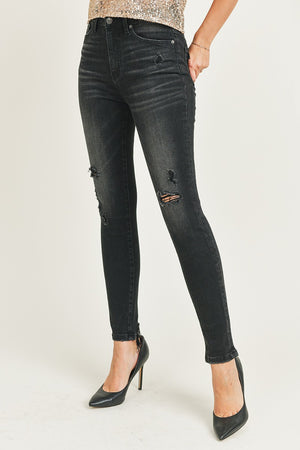 Risen Jeans - High Rise Vintage Washed Skinny Jeans - RDP1293 - SaltTree