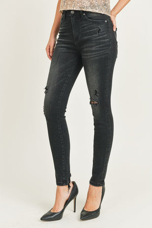 Risen Jeans - High Rise Vintage Washed Skinny Jeans - RDP1293 - SaltTree