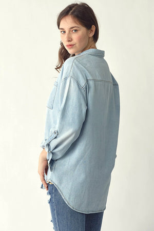 Risen Jeans - Oversized Denim Shirt - RDJ1136 - SaltTree