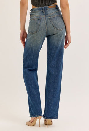 Cello Jeans - Super High Rise Dad Jeans with Re-positioned Front Closure (33" Inseam) - AM18584-SaltTree