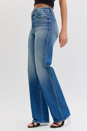 Cello Jeans - Super High Rise Dad Jeans with Re-positioned Front Closure (33" Inseam) - AM18584-SaltTree