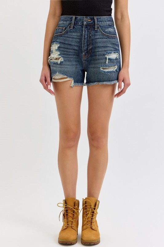 Cello Jeans - High Rise Mom Shorts (3" Inseam) - AM49288DKD-SaltTree