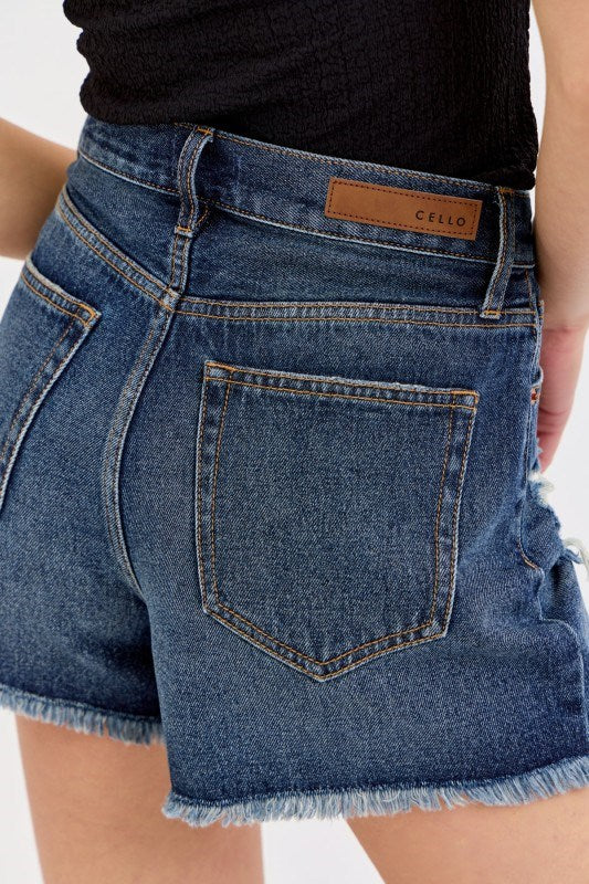 Cello Jeans - High Rise Mom Shorts (3" Inseam) - AM49288DKD-SaltTree