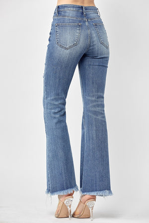 Risen Jeans - High Rise Vintage Frayed Hem Flare - RDP1277