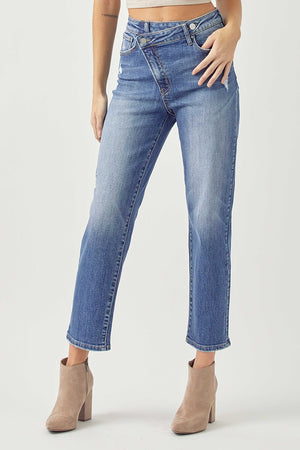 Risen Jeans - High Rise Crossover Tapered Jeans - RDP5060 - SaltTree