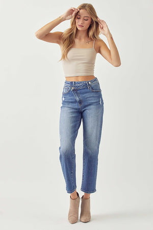 Risen Jeans - High Rise Crossover Tapered Jeans - RDP5060 - SaltTree