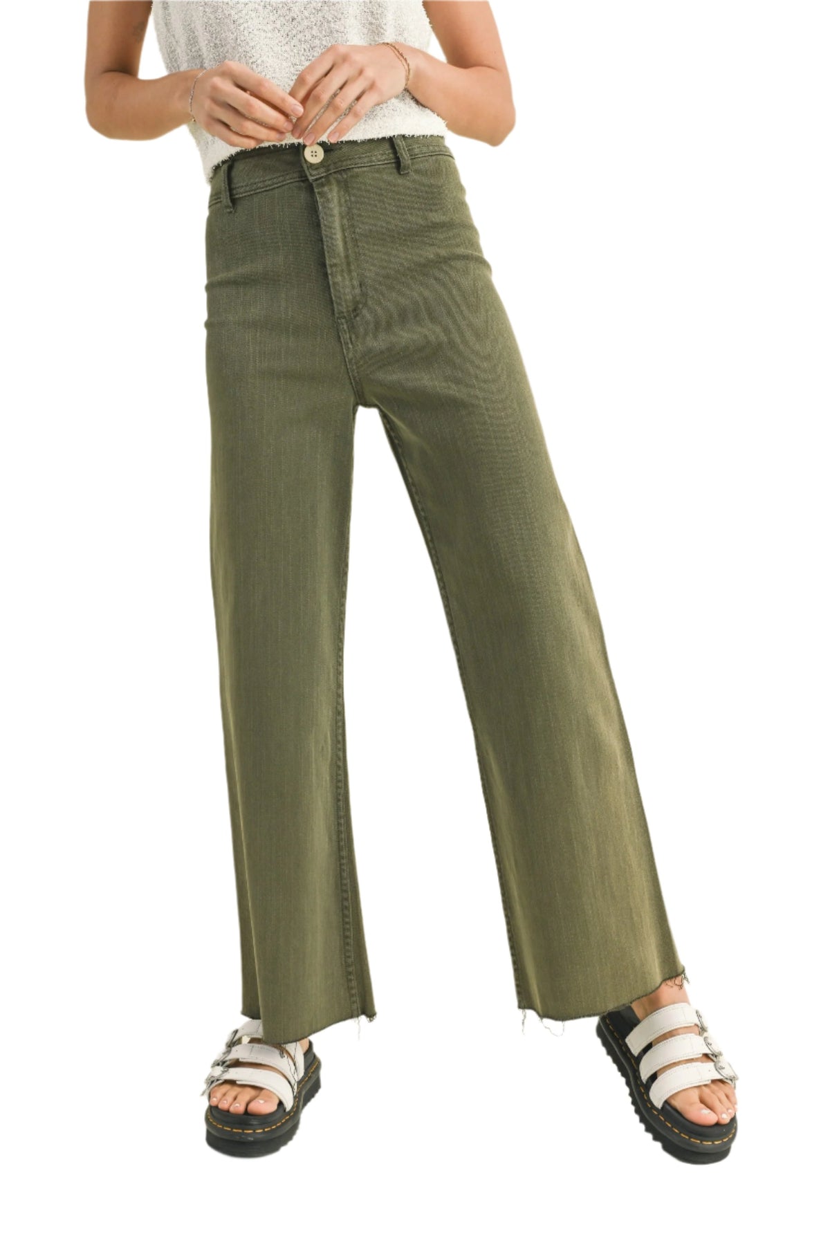 【I AM MARI】Repit Denim Wide Slacks Pants I AM MARI】Repit Denim Wide Slacks Pants Miou Muse