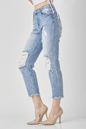 Risen Jeans - High Waist Relaxed Skinny Jeans - RDP5097