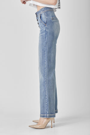 Risen Jeans - High Rise Wide Flare Jeans - RDP5248