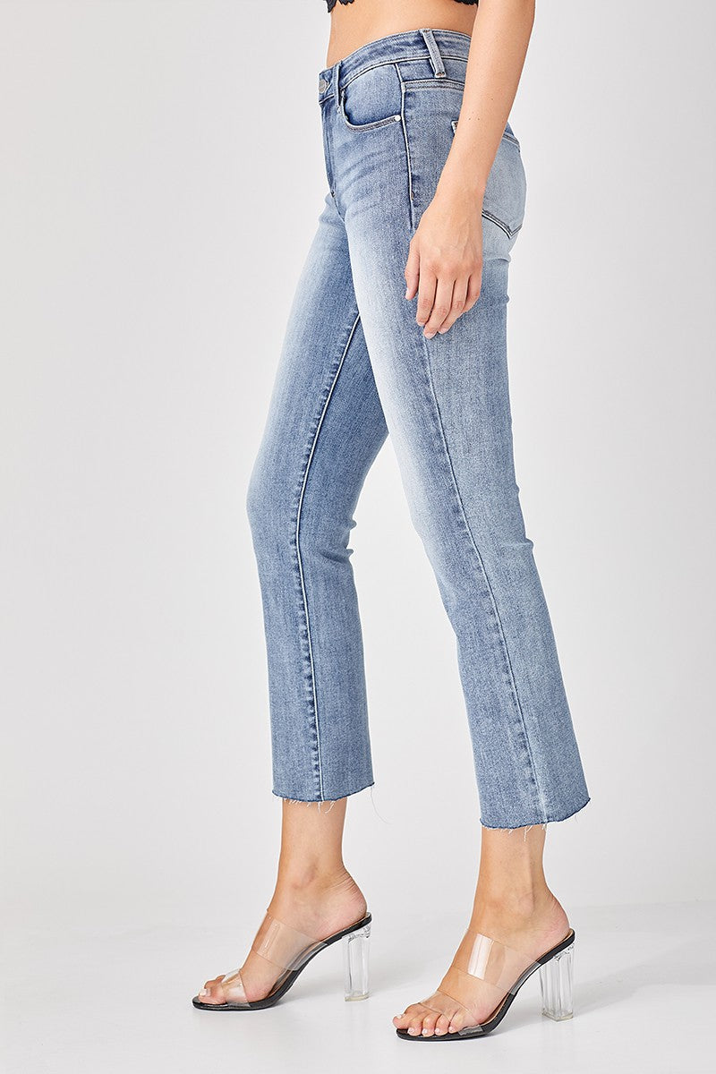 Risen Jeans - Mid Rise Straight Raw Edge Jeans - RDP5203 - SaltTree