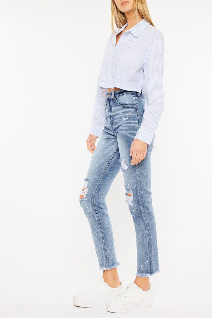 Kancan - Oceana High Rise Slim Straight Jeans - KC8708M - SaltTree