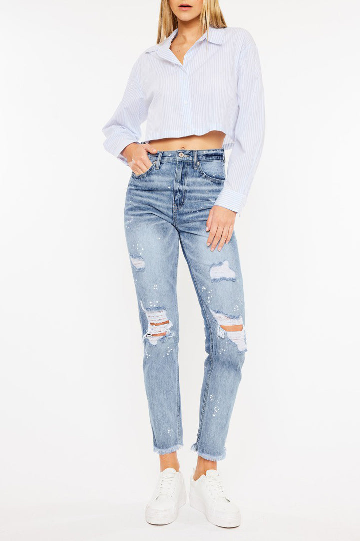 Kancan - Oceana High Rise Slim Straight Jeans - KC8708M - SaltTree