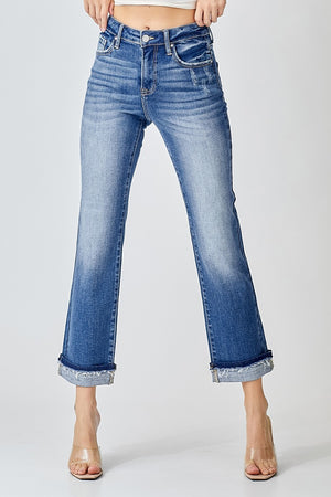Risen Jeans - Mid Rise Ankle Slim Straight Jeans - RDP5311