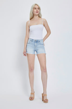 Risen Jeans - High Rise Fray Hem Shorts - RDS6139 - SaltTree