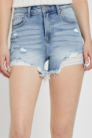 Risen Jeans - High Rise Distressed Shorts - RDS6089 - SaltTree