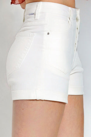 Risen Jeans - High Rise Button Fly Turn Back Cuff Shorts - RDS6056 - SaltTree