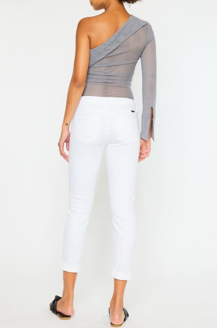 Kancan - Women's Dark Wash Five Pocket Button Fly mid Rise Denim Jeans - KC5118 - SaltTree