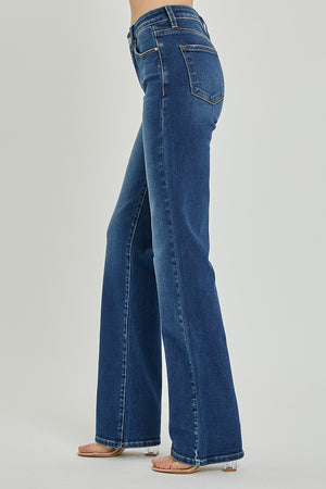 Risen Jeans- Mid Rise Long Straight Jeans - RDP5509 - SaltTree