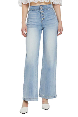 Risen Jeans - High Rise Wide Flare Jeans - RDP5248 - SaltTree