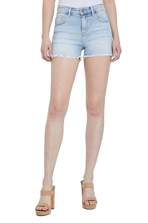 Risen Jeans - High Rise Fray Hem Shorts - RDS6139 - SaltTree