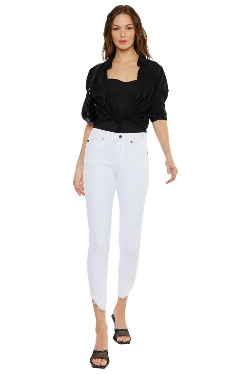Kancan - Women's High Rise Hem Detail Skinny Jeans - KC7267ST - SaltTree