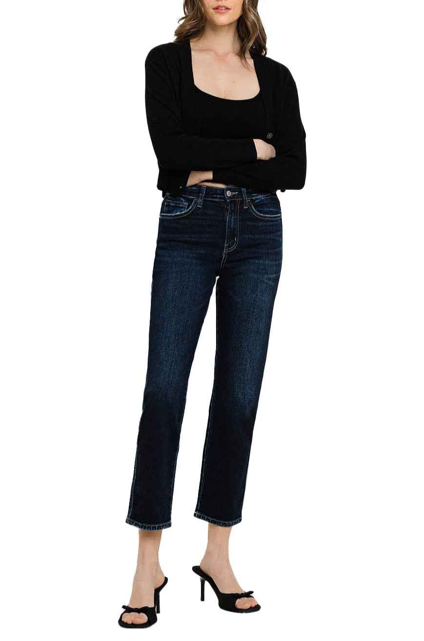 Flying Monkey - High Rise Cropped Straight Jeans - BY4446A - SaltTree
