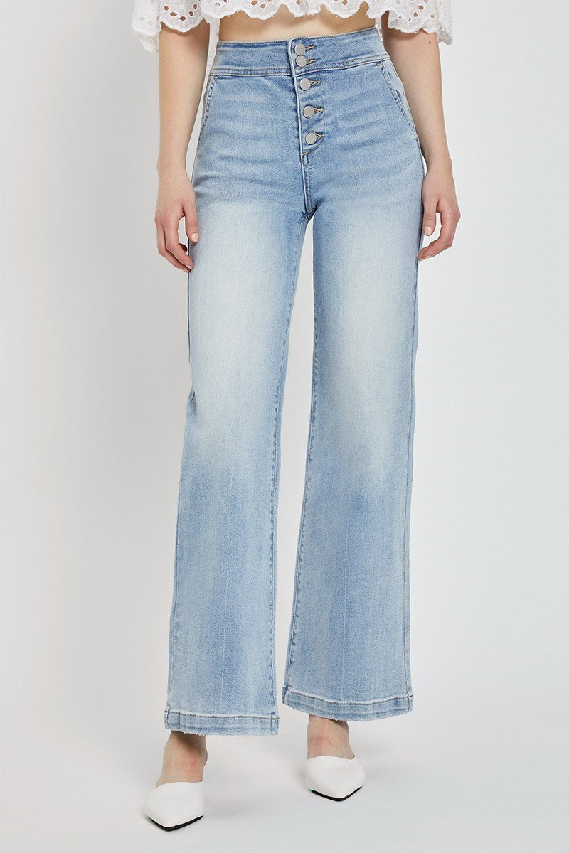 Risen Jeans - High Rise Wide Flare Jeans - RDP5248 - SaltTree