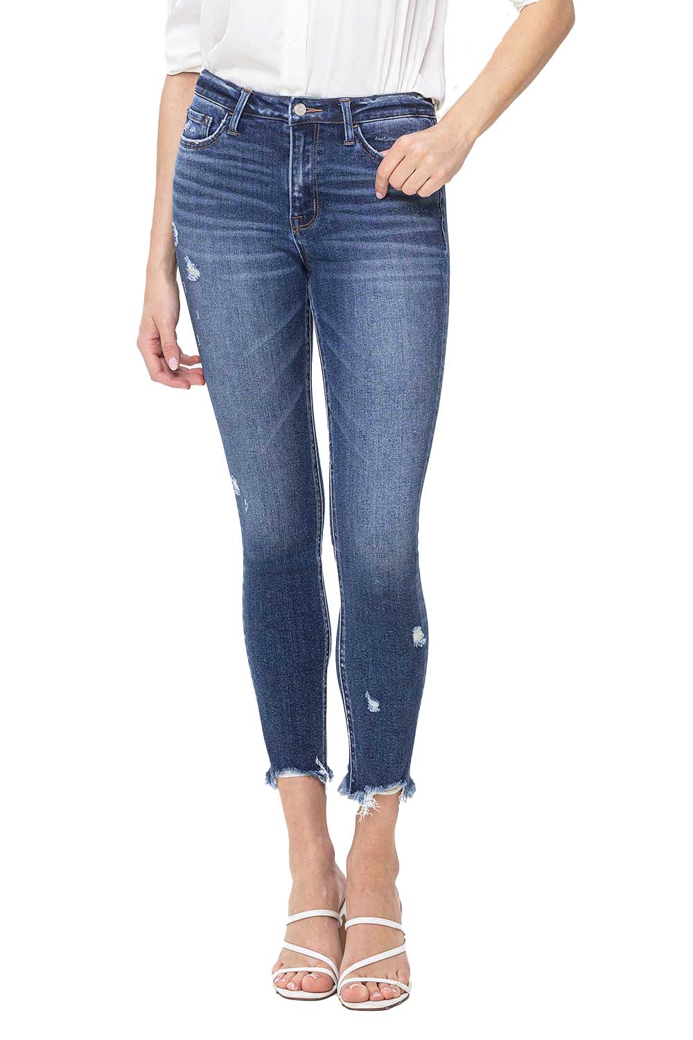 Flying Monkey - High Rise Crop Skinny Jeans - F5238 - SaltTree
