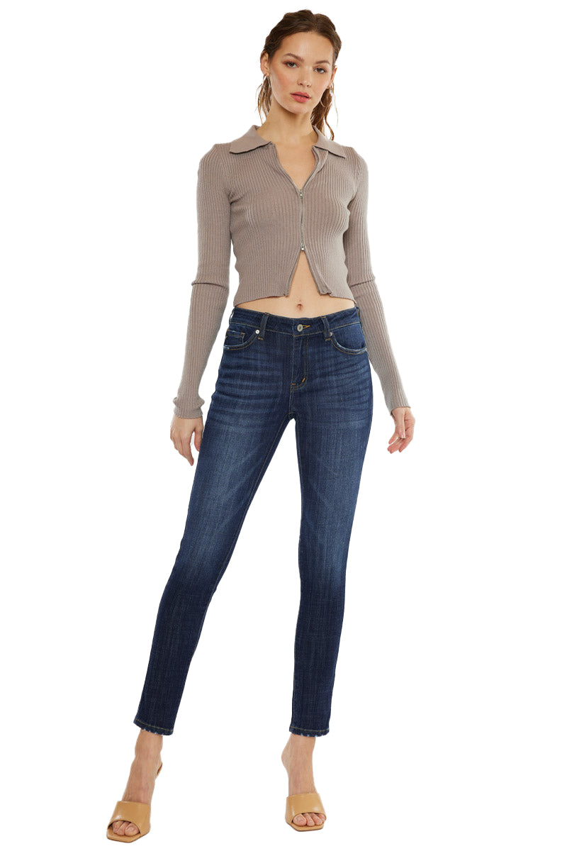 Kancan - Women's Mid Rise Super Skinny Jeans - KKC7085LOH, DH *1 - SaltTree