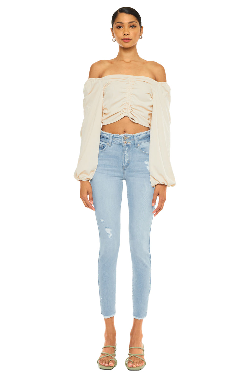 Kancan - Women's High Rise Ankle Skinny Jeans - KC7317 ST - SaltTree