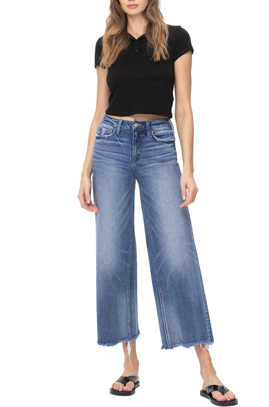Flying Monkey - High Rise Wide Leg Jeans - F5204 - SaltTree