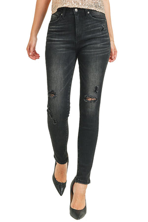 Risen Jeans - High Rise Vintage Washed Skinny Jeans - RDP1293 - SaltTree