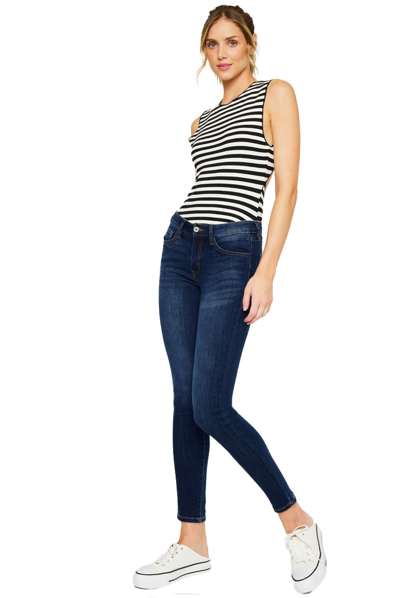 Kancan - Women's Mid Rise Super Skinny Jeans - Basic - KC7092 ST - SaltTree