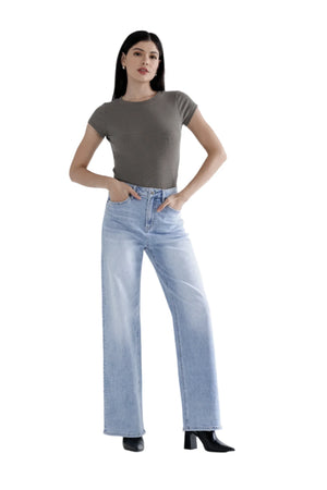 Mica Denim - Super High Rise Straight Leg Loose Fit Jeans - MDP-T3288